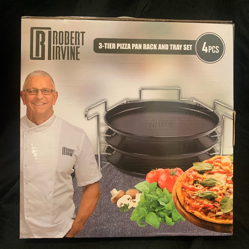Robert Irvine 3-Tier Pizza pan rack and tray set